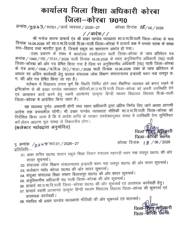 अंततः हटाये गए पाली स्कूल के दोनों विवादित शिक्षक